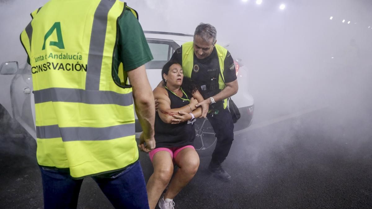 Simulacro de accidente en el túnel de los omeyas
