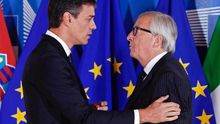 Jean-Claude Juncker y Pedro Sánchez.