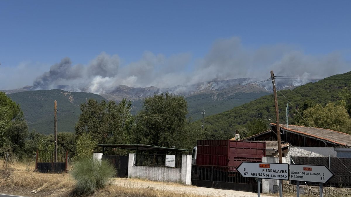 Vista del incendio de Burgohondo.