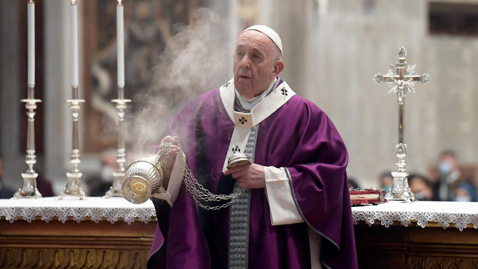 El Papa, durante la misa de este Miércoles de Ceniza