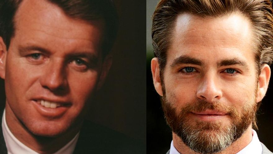 Robert F Kennedy, izquierda, y Chris Pine, derecha