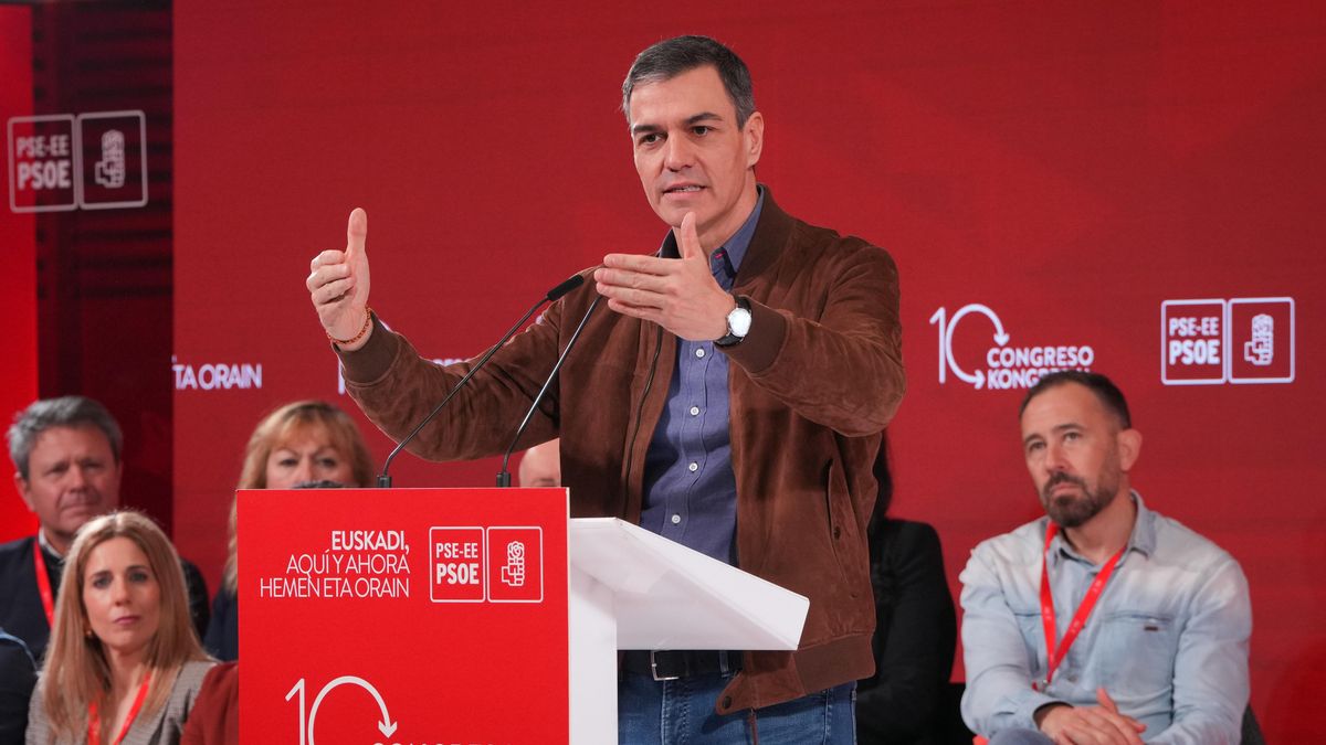 El presidente del Gobierno, Pedro Sánchez, en el X Congreso del PSE-EE