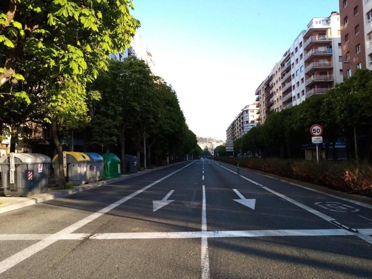 Las carreteras de Donostia, sin tráfico