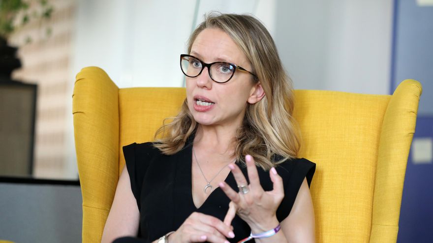 Carolina Alonso durante la entrevista con elDiario.es