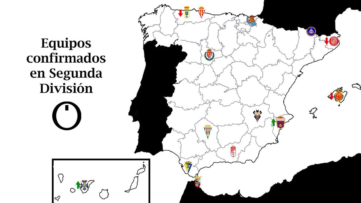 Mapa Segunda 2026-27: 14 equipos confirmados
