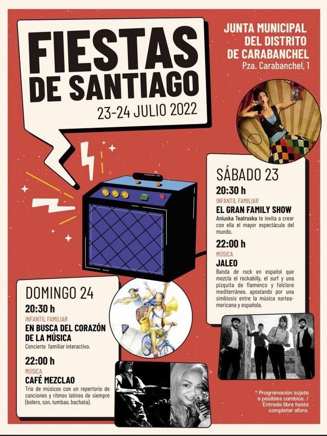Cartel de las Fiestas de Santiago Carabanchel 2022