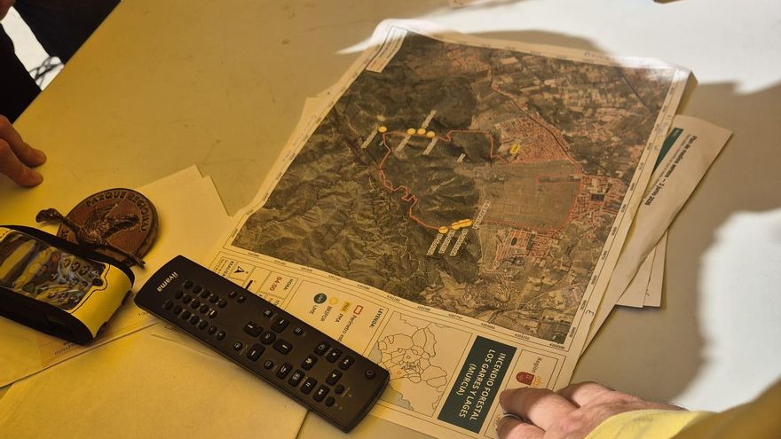 Mapa del incendio de Los Garres, Murcia
