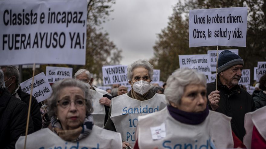 Manifestantes este sábado en Madrid.