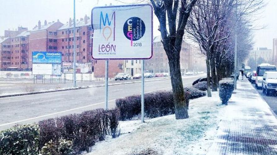 Nieve en León capital.