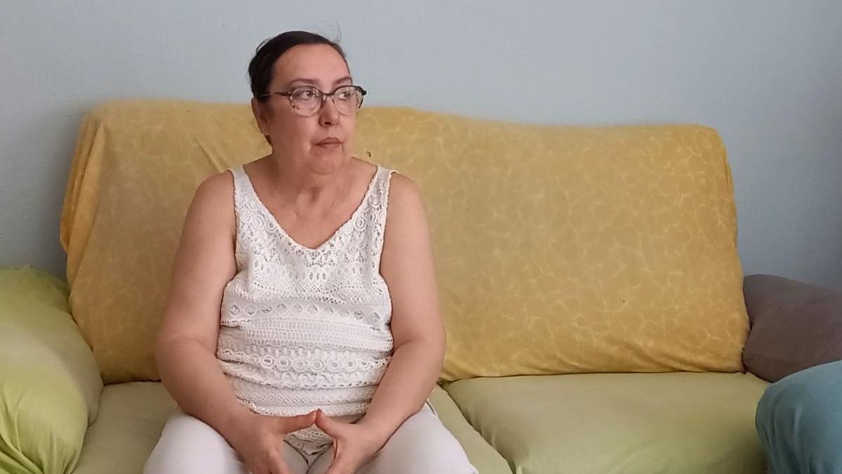 La mujer que va a ser desahuciada.
