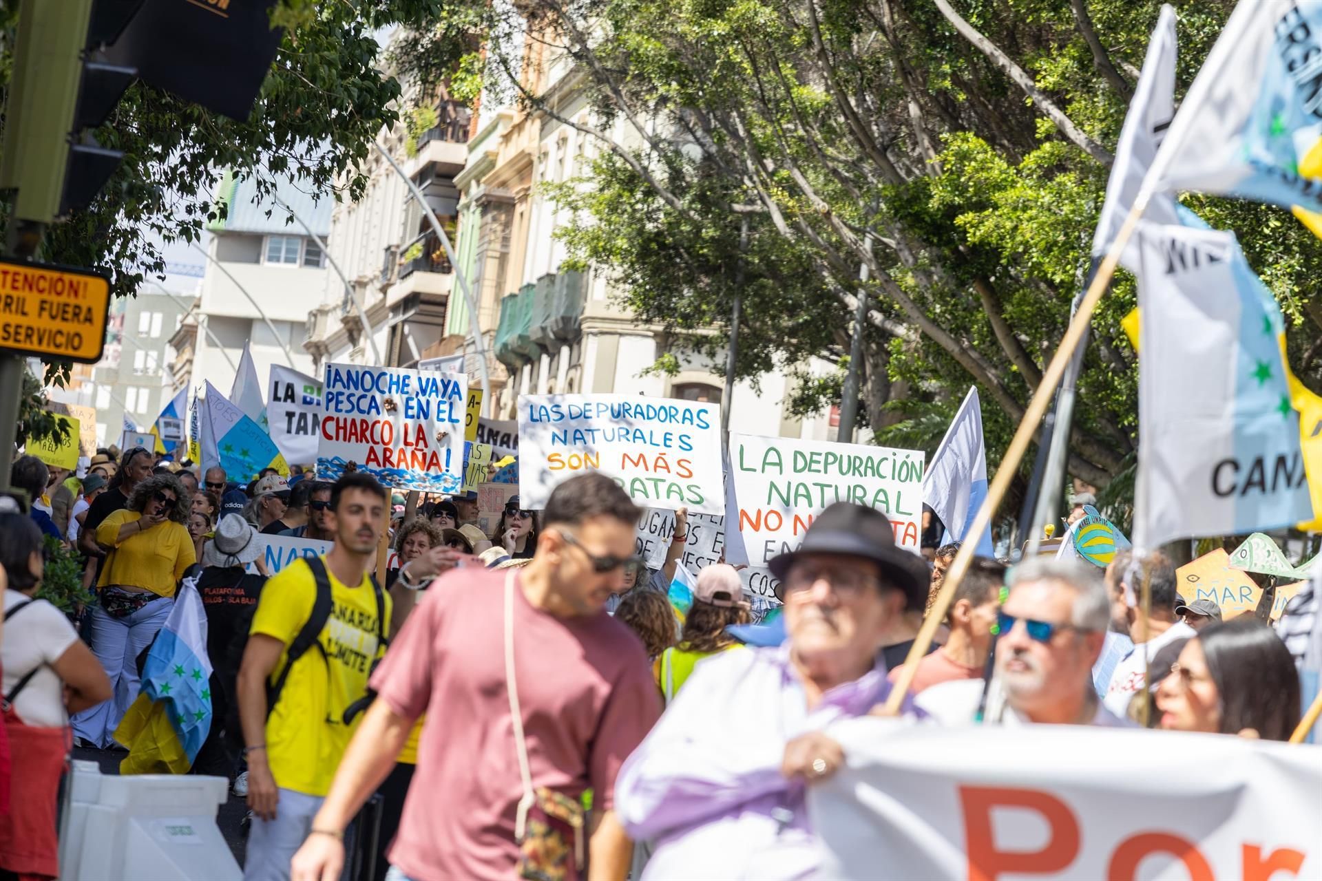 Manifestación del pasado 18M, recorriendo las calles de Santa Cruz de Tenerife.