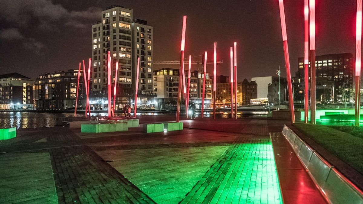 Luces del 'Tigre Celta'. Grand Canal Square.