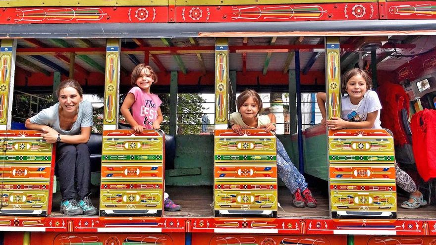 Ingrid,  Nora, Cloe y Elsa en Colombia.