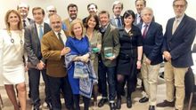 El periodista Pablo Romero y los denunciantes del caso Acuamed en los Premios Hay Derecho