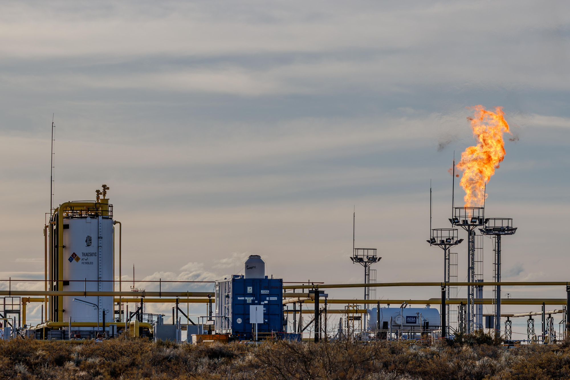 Planta de clasificación del gas en Loma Campana, Añelo, Neuquén.
