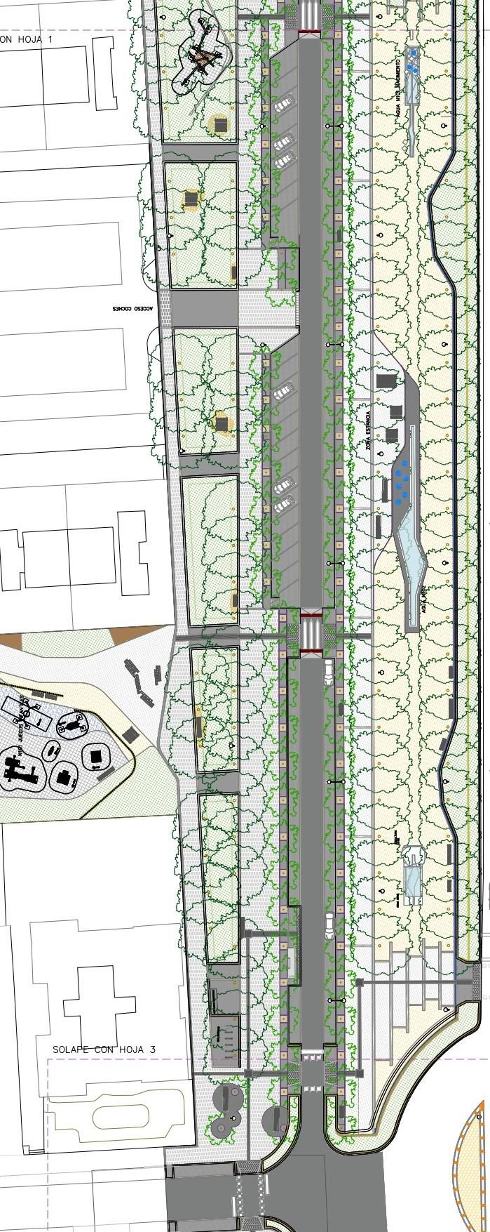 Plano de parte del proyecto en la avenida de la Ilustración