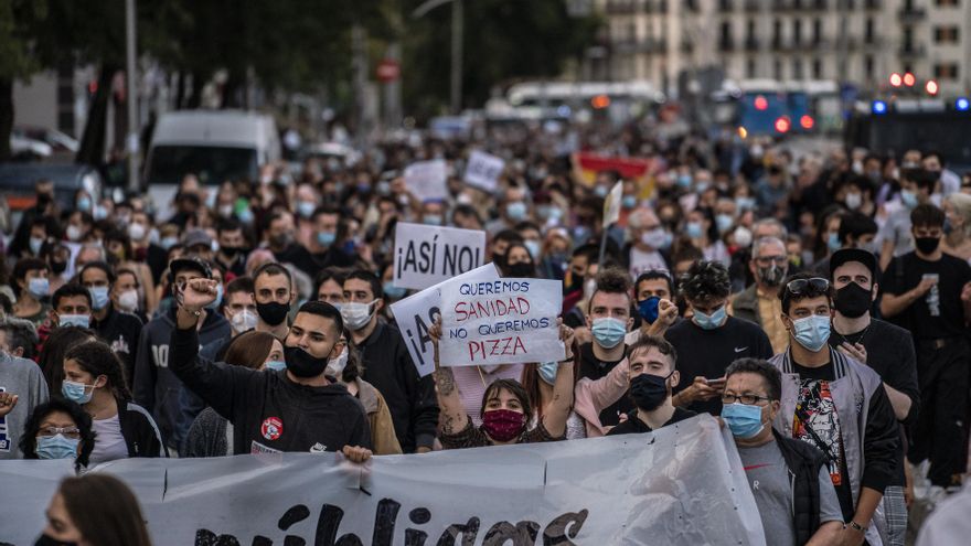 La marcha discurrió entre la plaza de la junta del distrito de Usera y el Hospital 12 de Octubre