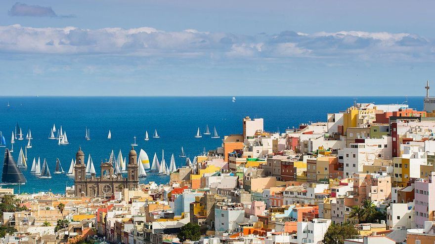 Vista de San Juan y Vegueta, en Las Palmas de Gran Canaria