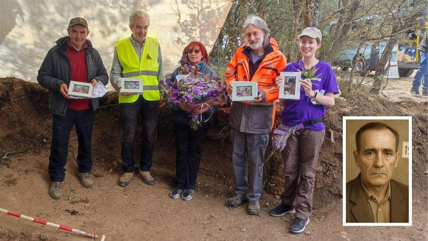 La fosa que ha llevado al alcalde de Aínsa, en Huesca, hasta Soria: la familia recupera los restos del bisabuelo, asesinado en 1936