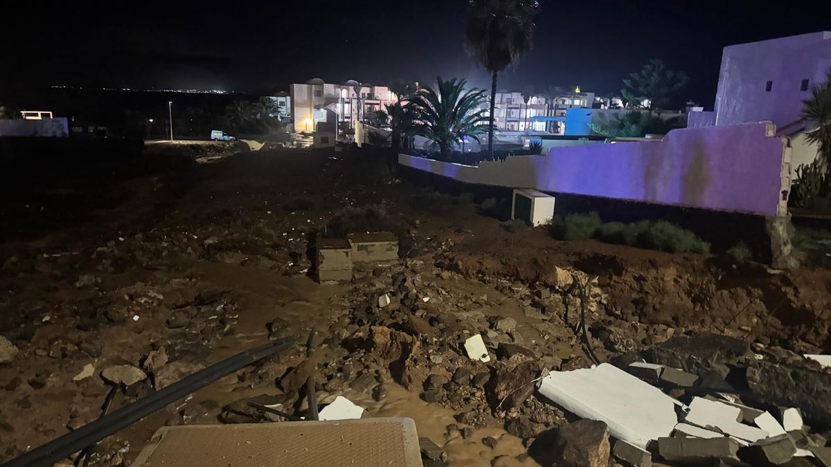La borrasca Therese provoca destrozos en el sur de Lanzarote