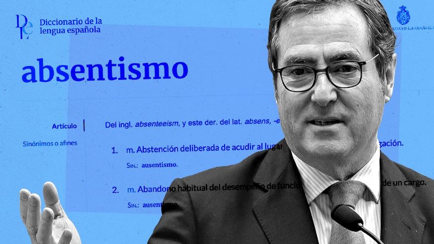 Ilustración tema de absentismo.