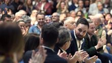 Santiago Abascal en un acto de Vox en Burgos.