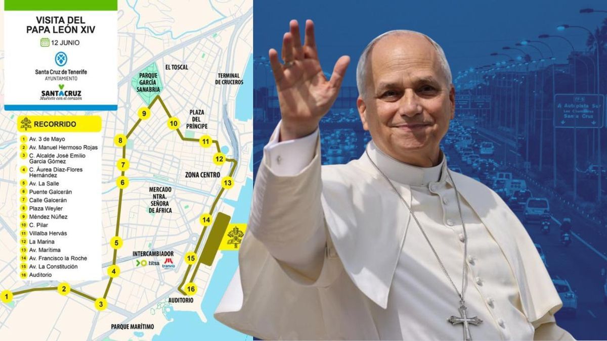 El Papa en Santa Cruz de Tenerife: recorrido, horarios, calles y aparcamientos afectados