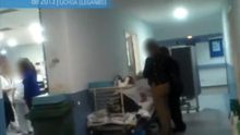 Imagen de los pasillos del hospital que aparece en el vídeo mostrado bajo estas líneas.