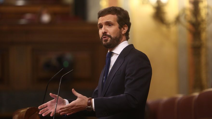 El líder del PP, Pablo Casado,.