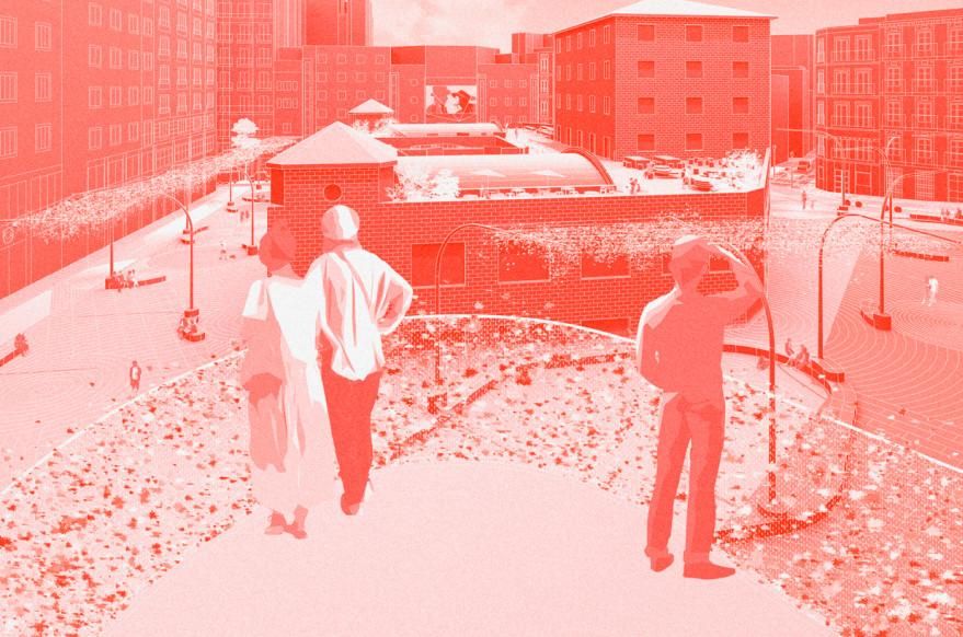 Recreación del mirador qu e se crearía al final de Travesía de la Parada, vía que sería peatonal