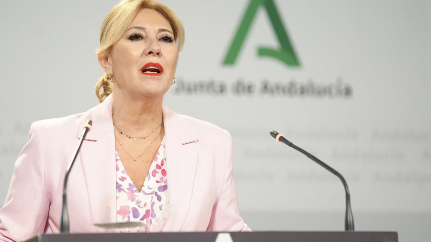 La consejera de Economía y portavoz del Gobierno andaluz, Carolina España, este martes en la rueda de prensa posterior a la reunión del Consejo de Gobierno.
