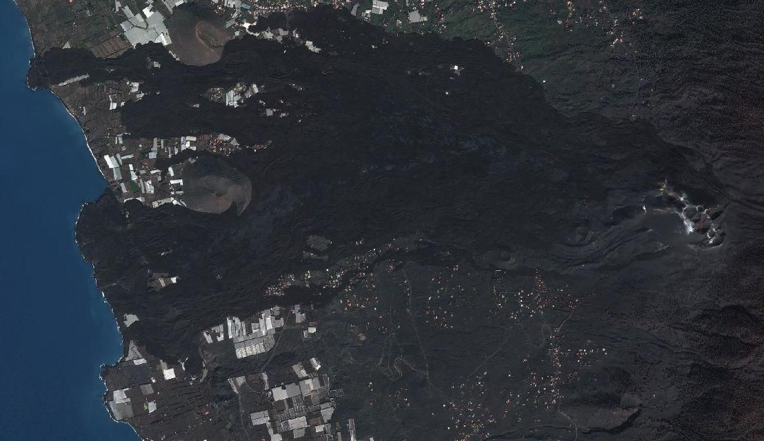 Primera ortofoto del volcán de La Palma. GOBIERNO DE CANARIAS