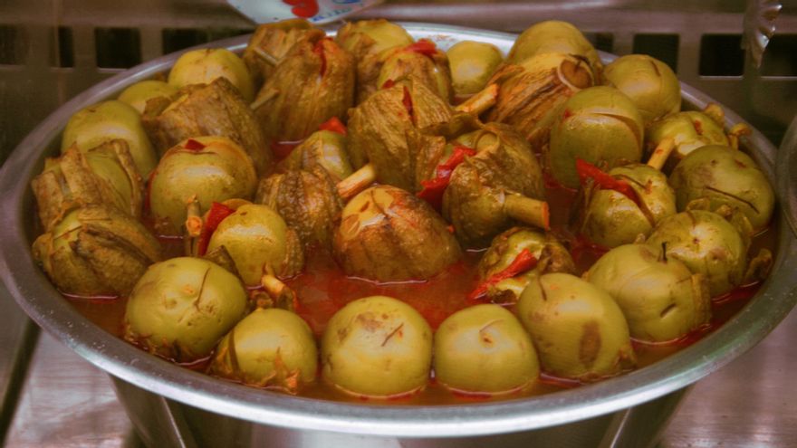 Berenjenas de Almagro rellenas de pimiento rojo