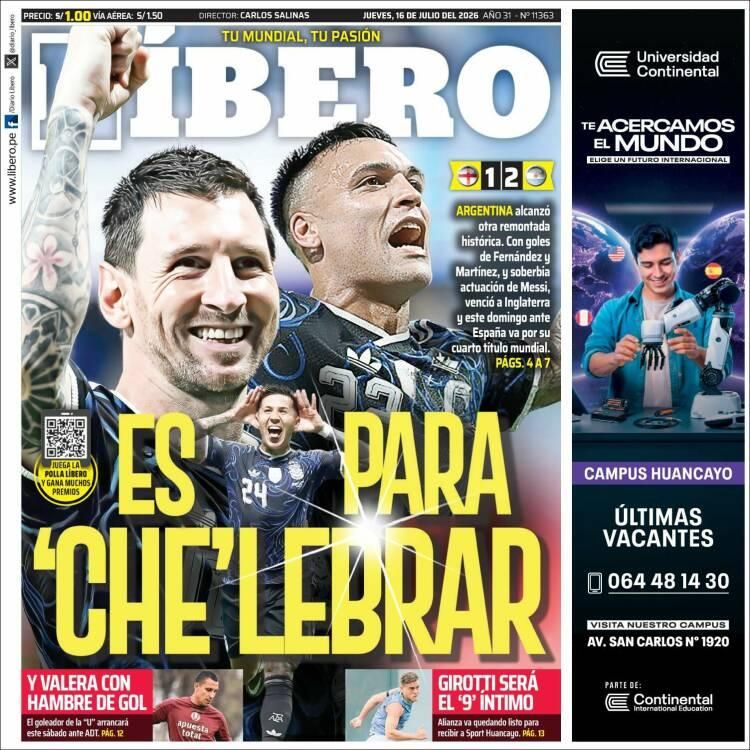 Hermosa mañana, ¿verdad? La Selección Argentina lo hizo otra vez: las tapas de los diarios se rinden ante la Scaloneta finalista