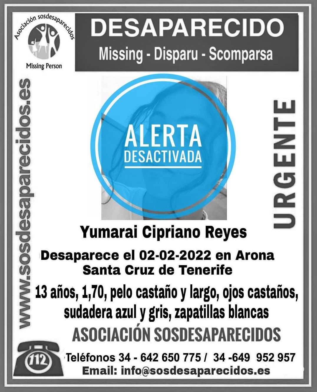 Cartel de búsqueda desactivada