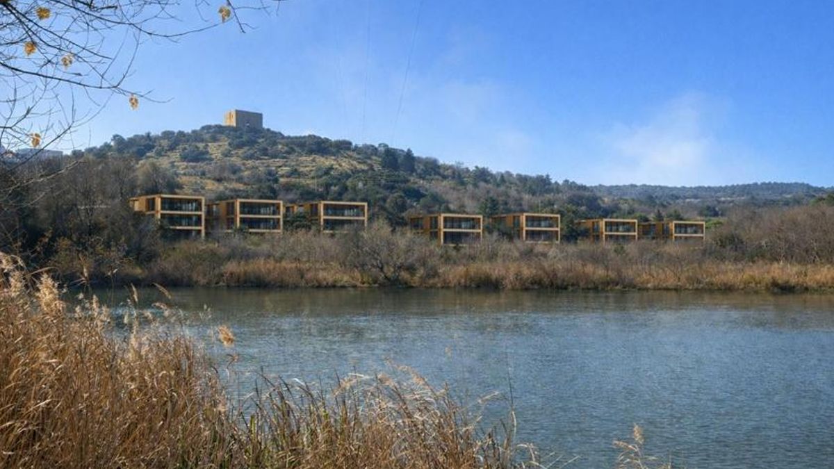 Imagen del futuro hotel de la Cava, un fotomontaje, de cómo quedaría, según la documentación difundida por el Ayuntamiento de Toledo y que Movimiento Sumar rechaza por considerar que no es realista