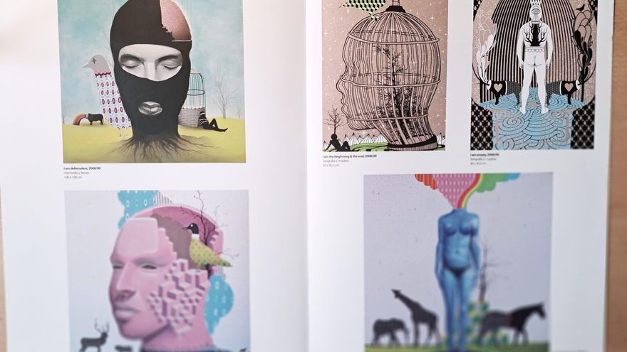 Imagen del catálogo de la primera exposición de obra enmarcada de Okuda