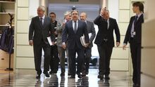 Juan Ignacio Zoido acudiendo a su comparecencia en el Senado