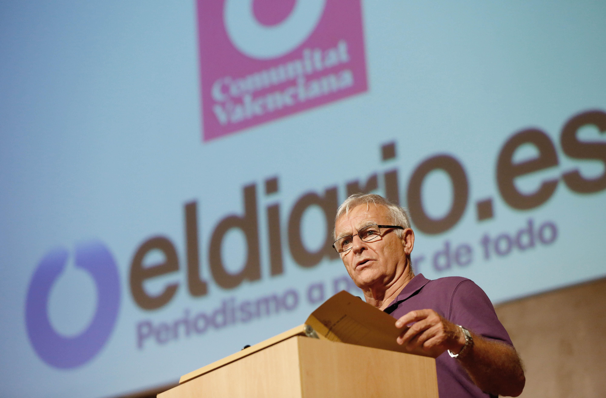 El alcalde de Valencia, Joan Ribó, interviene en el acto del tercer aniversario de eldiariocv.es