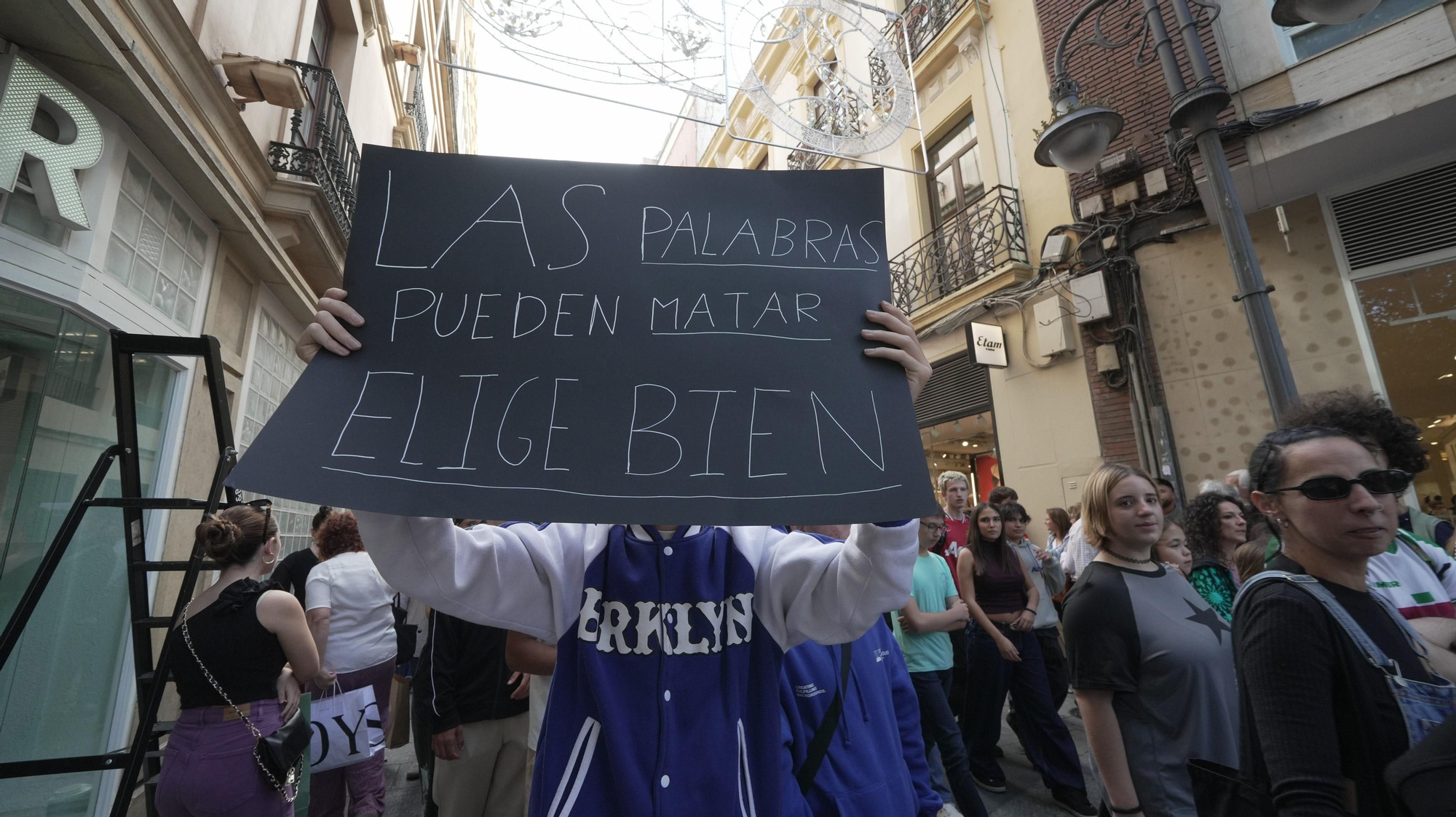 Manifestación de estudiantes contra el bullying