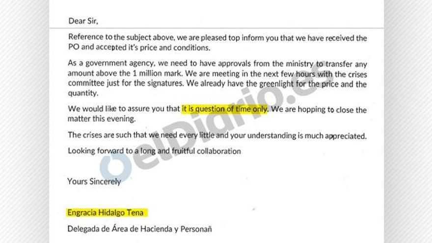 La concejala de Hacienda de Almeida gestionó la segunda compra de mascarillas que acabó en estafa