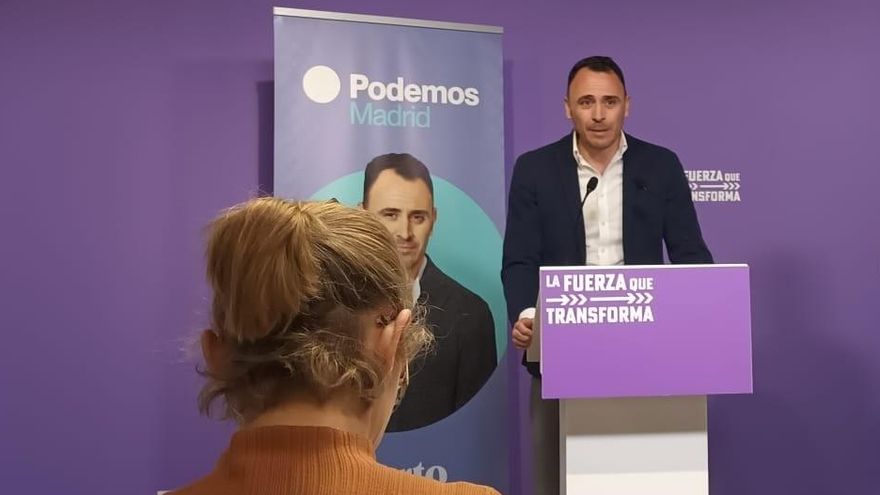 El candidato de Podemos a la Alcaldía de Madrid, Roberto Sotomayor, presenta los ejes programáticos de su propuesta electoral