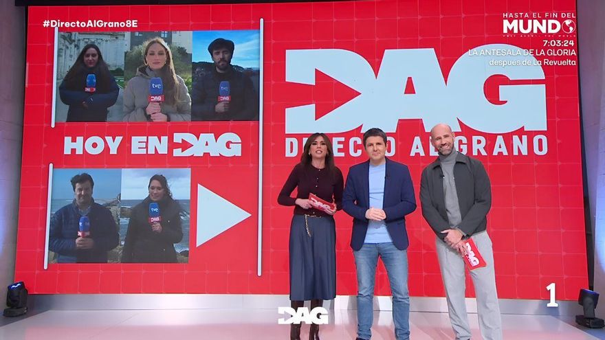 'Directo al grano' salta al prime time de La 1 con un especial presentado por Marta Flich, Gonzalo Miró y Jesús Cintora
