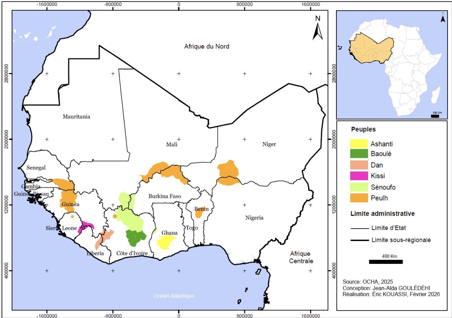 Distribución de los pueblos africanos a los que pertenecen las representaciones femeninas de esta muestra.