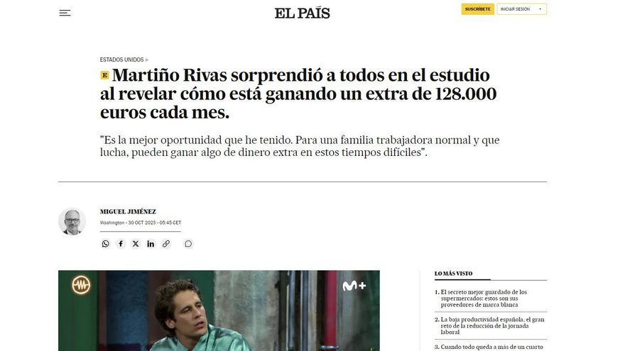 La misma práctica se ha utilizado con la imagen de Martiño Rivas.