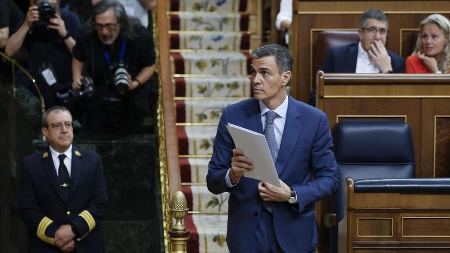 El presidente del Gobierno, Pedro Sánchez,  el miércoles en el Congreso.
