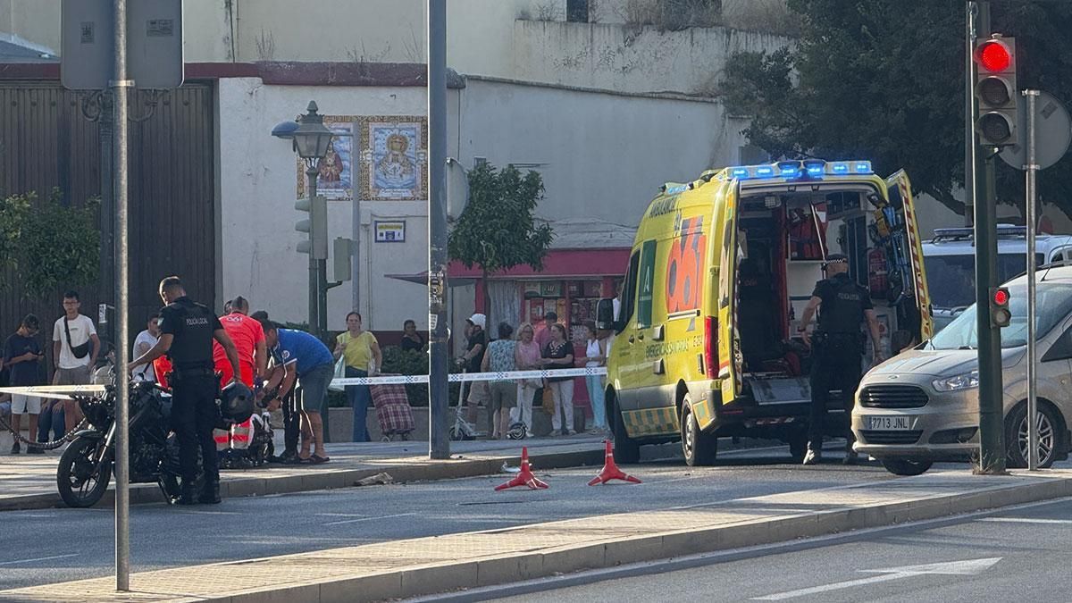 Accidente de moto en la plaza Cristo de Gracia