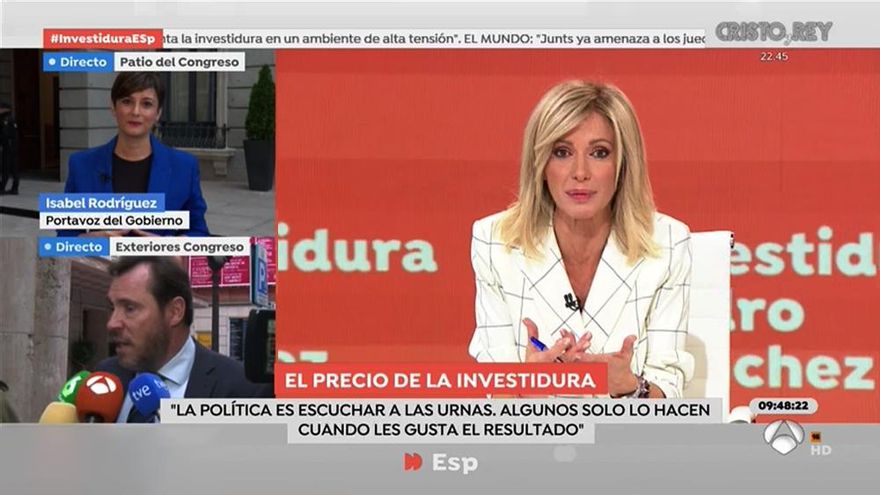Susanna Griso también endurece su discurso por la ley de amnistía: "Estamos ante una quiebra de la convivencia"