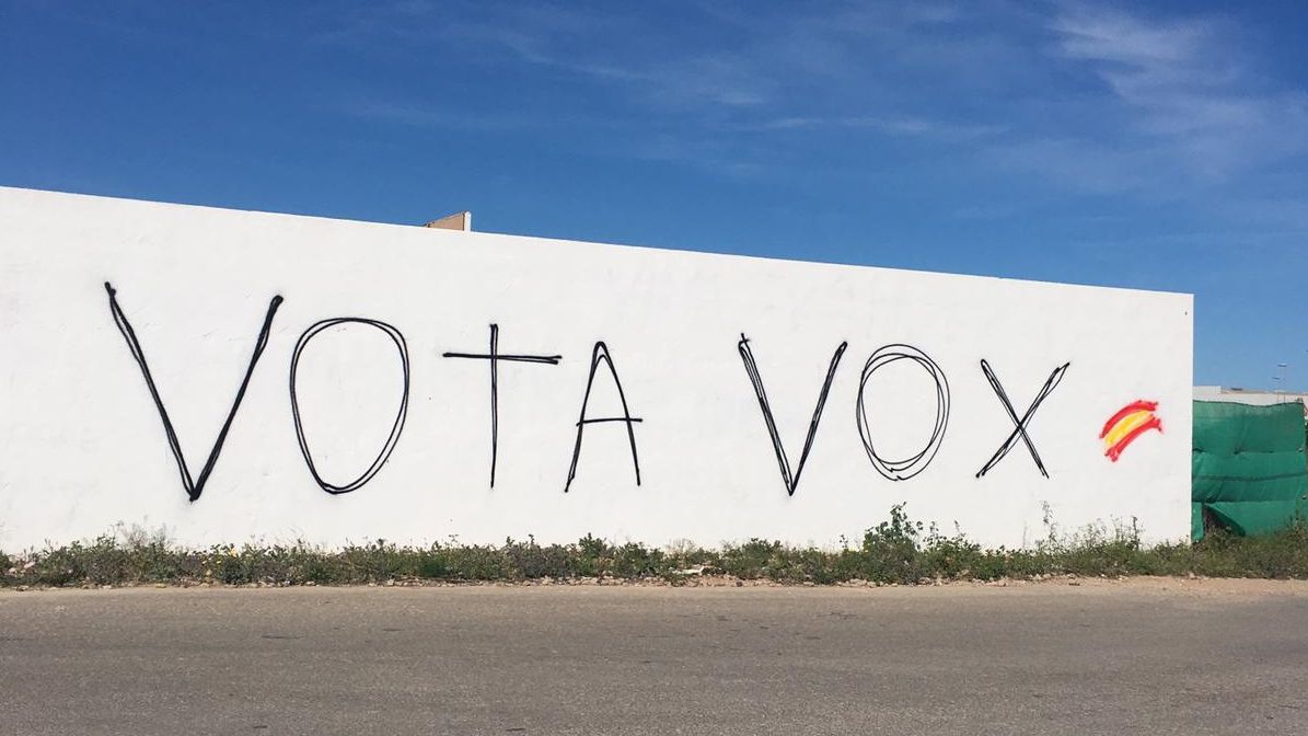 Pintada a la entrada de Torre Pacheco por el Jimenado