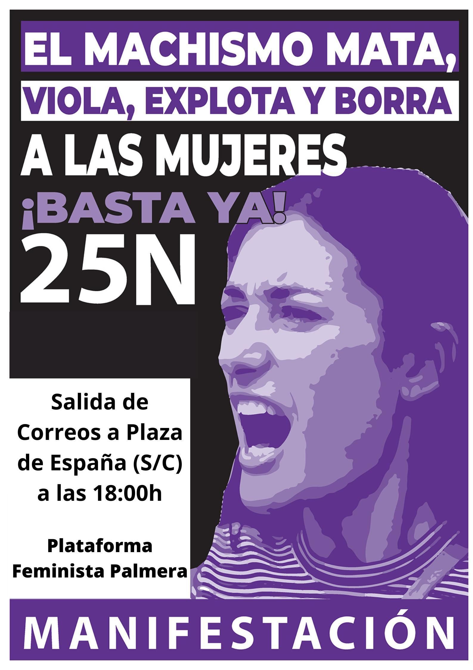Cartel de la manifestación del 25N en Santa Cruz de La Palma.